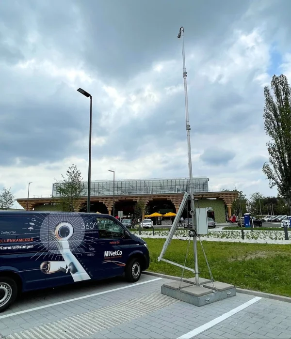 Mobiele mast van 8 m voor montage van bouw cam