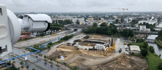 bouwplaats camera in gebruik